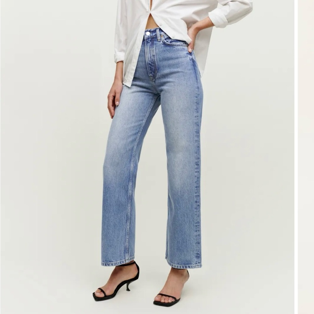 Reformation Wilder High Rise Wide Leg Cropped Jeans